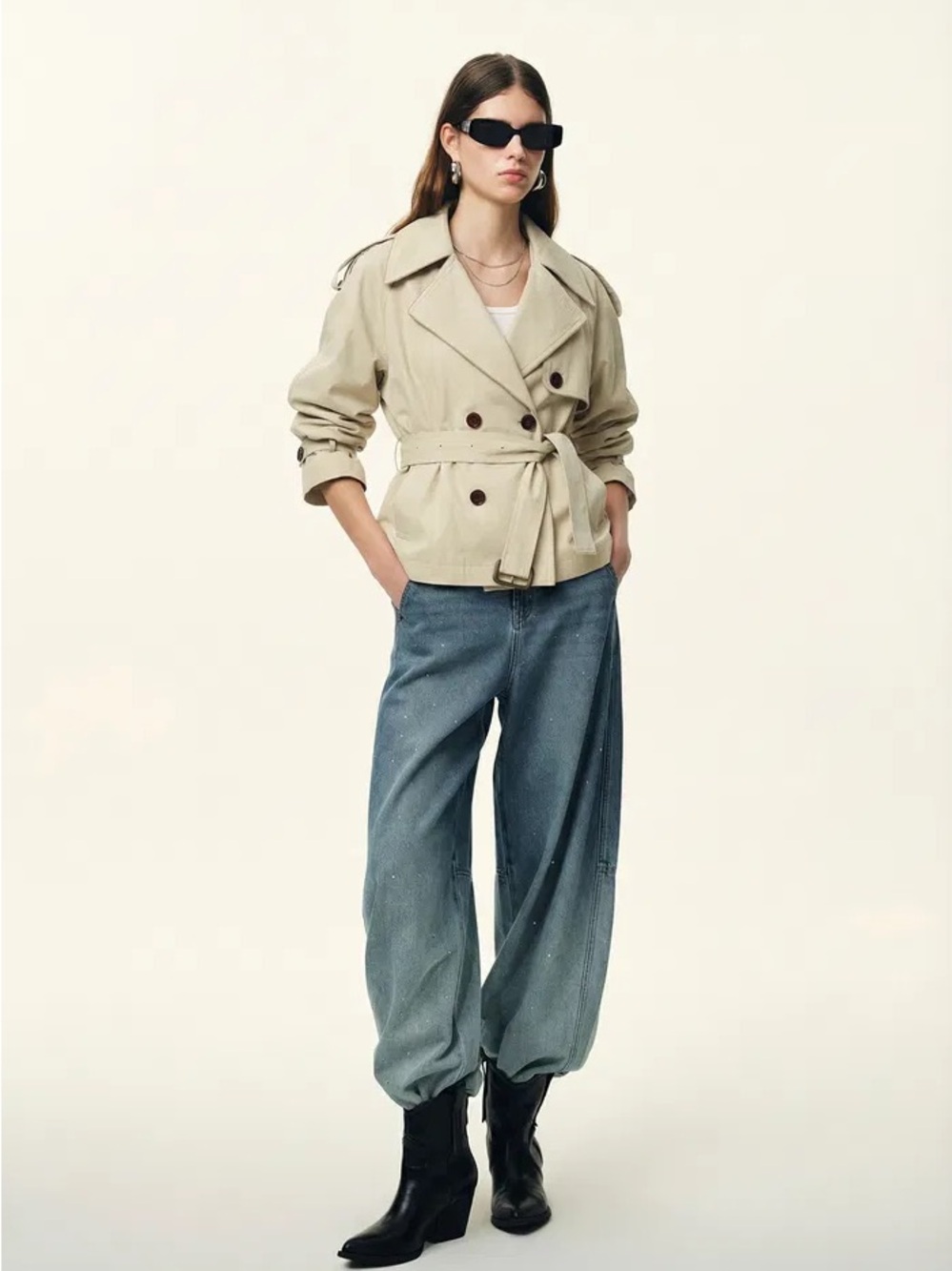 Fabrique Short Trench Coat in High-Density Cotton Twill - Picture 6 of 6